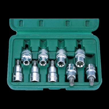 1/2" E-Torx E10-E16 ir T30-T55 galvučių komplektas (9 vnt.) HANS (4609ET) — nuotrauka 1