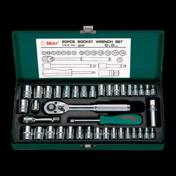 Įrankių kompl. 1/4"- 3/8" (40vnt) HANS (5640MA) — nuotrauka 1