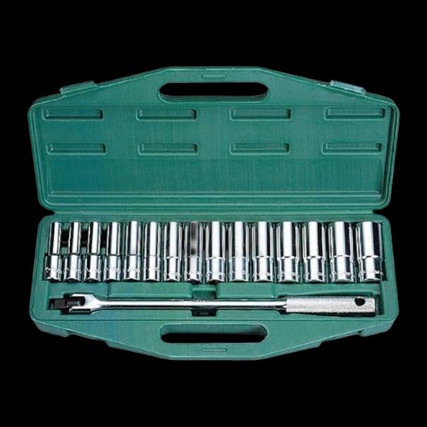 Комплект удлиненных головок 1/2" M10-M24 (16 шт.) HANS (4615M)