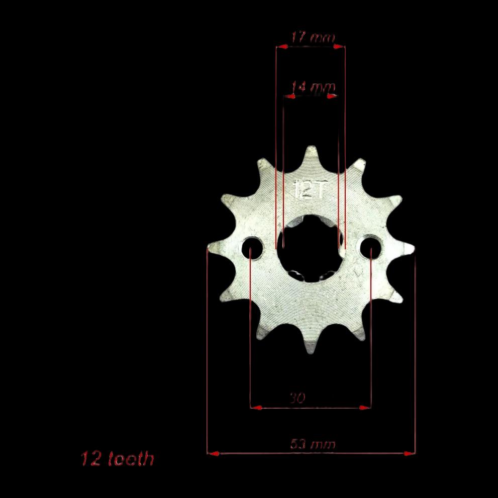 Žvaigždė priekinė 428 12T ašis 12mm — nuotrauka 1