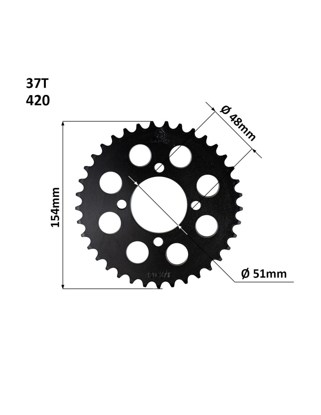 Žvaigždė galinė 420 37T D51mm
