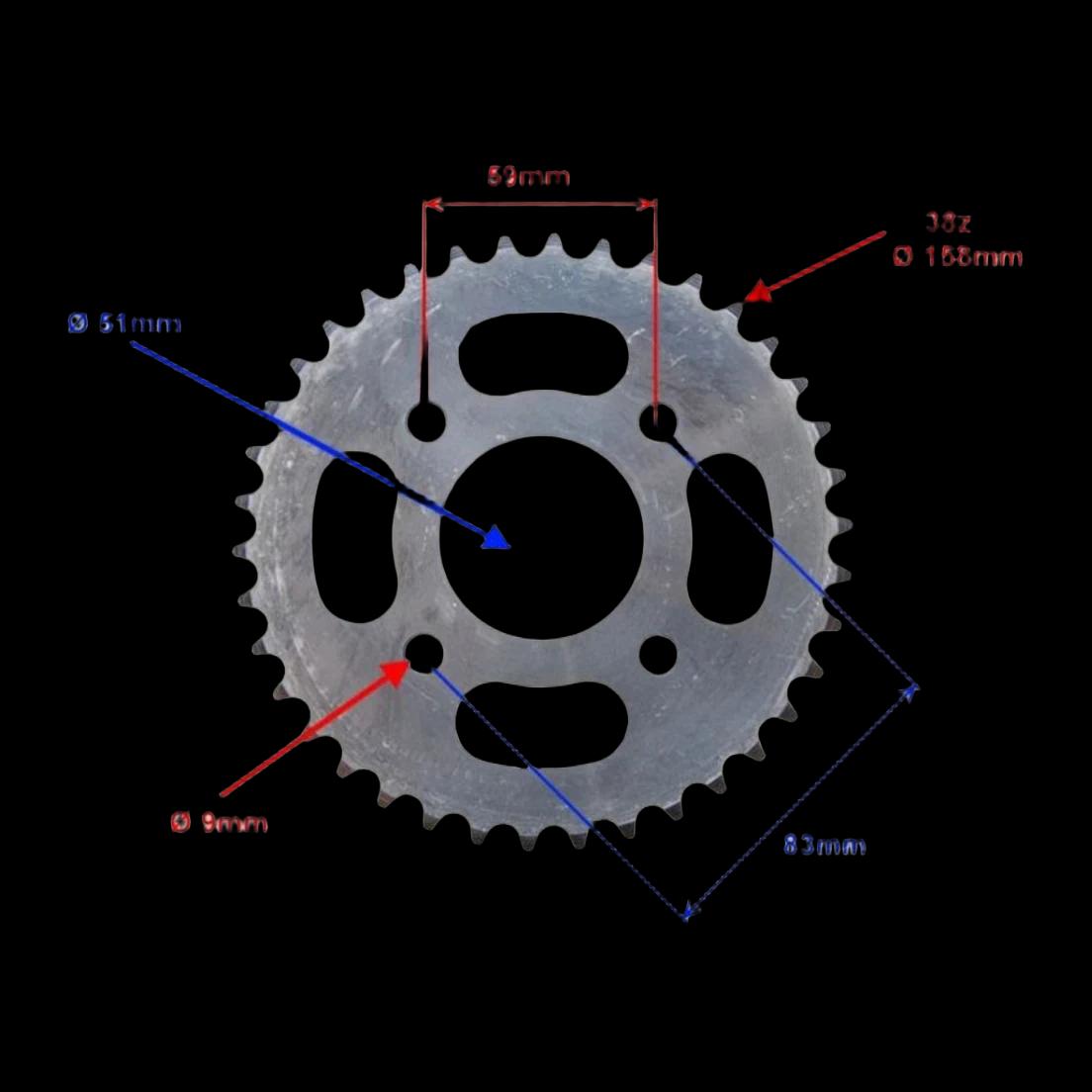 Žvaigždė galinė 420 38T D51mm — nuotrauka 1
