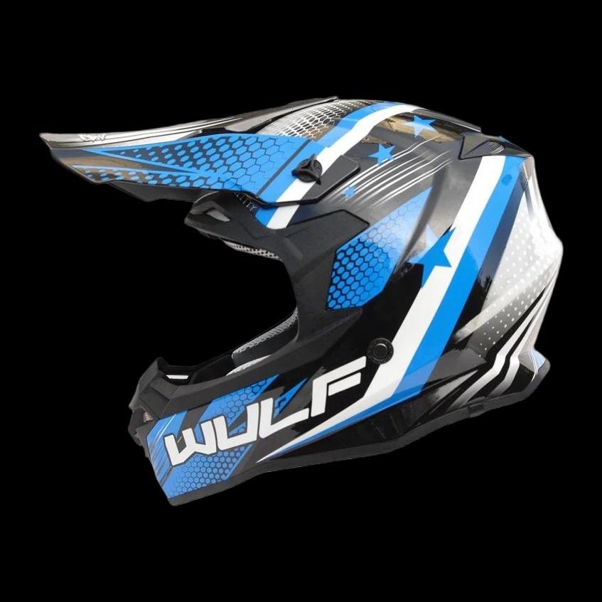 Šalmas M/X WULFSPORT OFFROAD ICONIC mėlynas L — nuotrauka 1