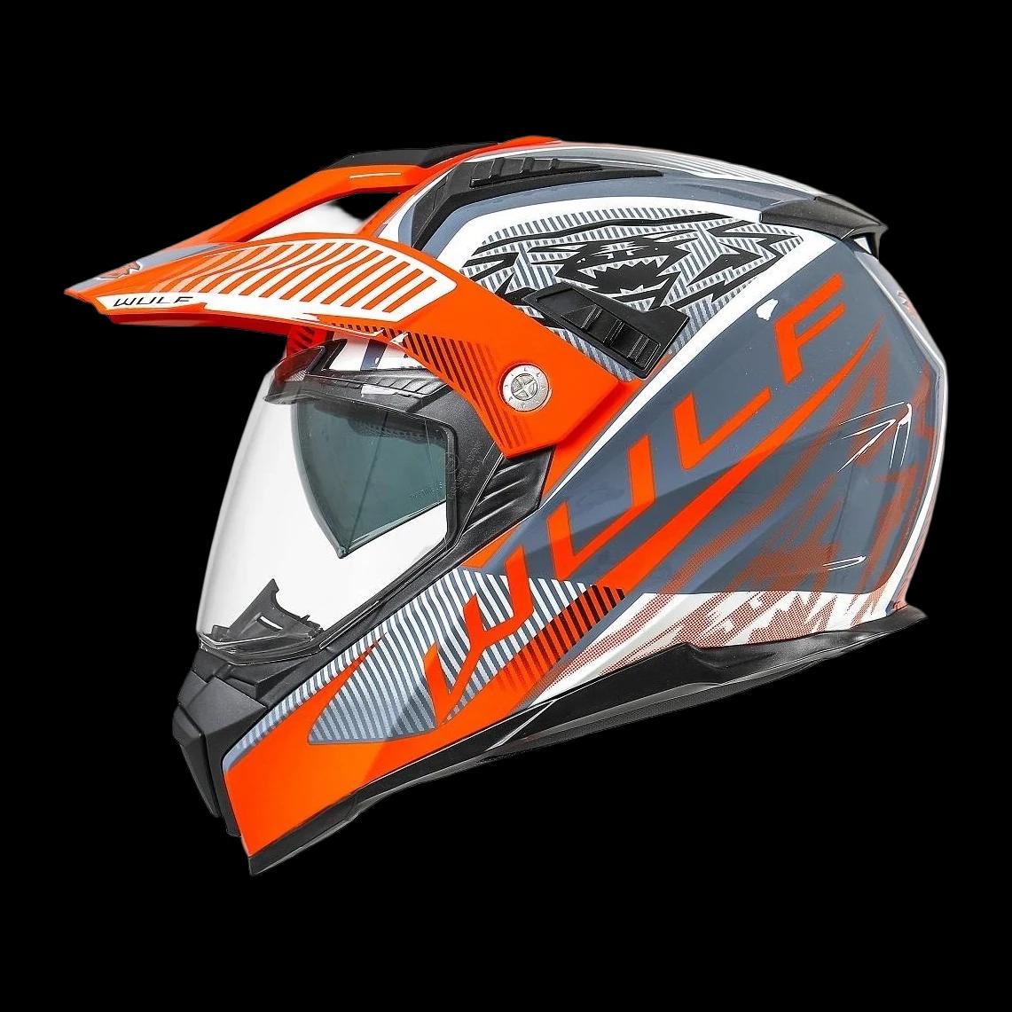Šalmas M/X WULFSPORT OPTIMA oranžinis — nuotrauka 1