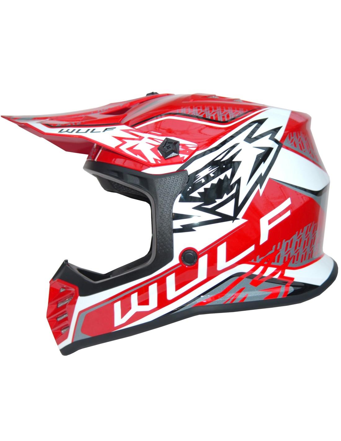 Šalmas M/X WULFSPORT OFFROAD AIR-X vaikiškas raudonas XL
