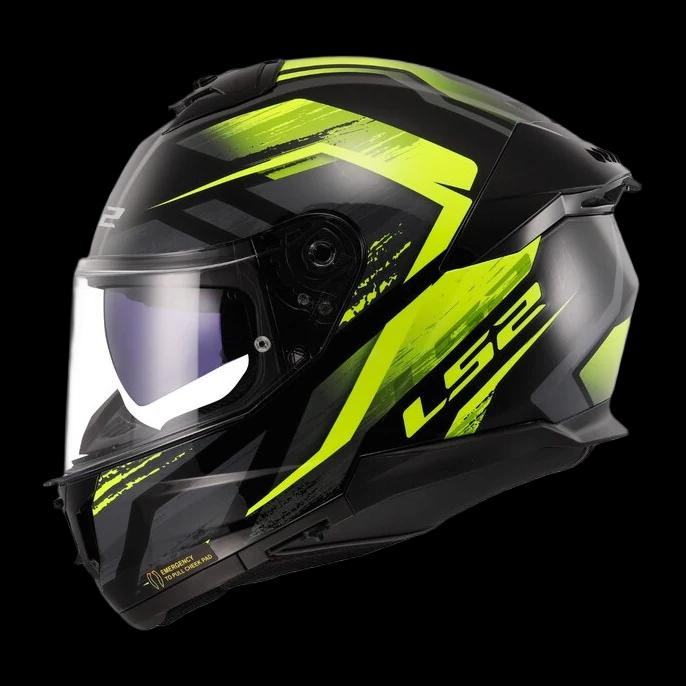 Šalmas LS2 STREAM II FURY BLACK H-V YELLOW