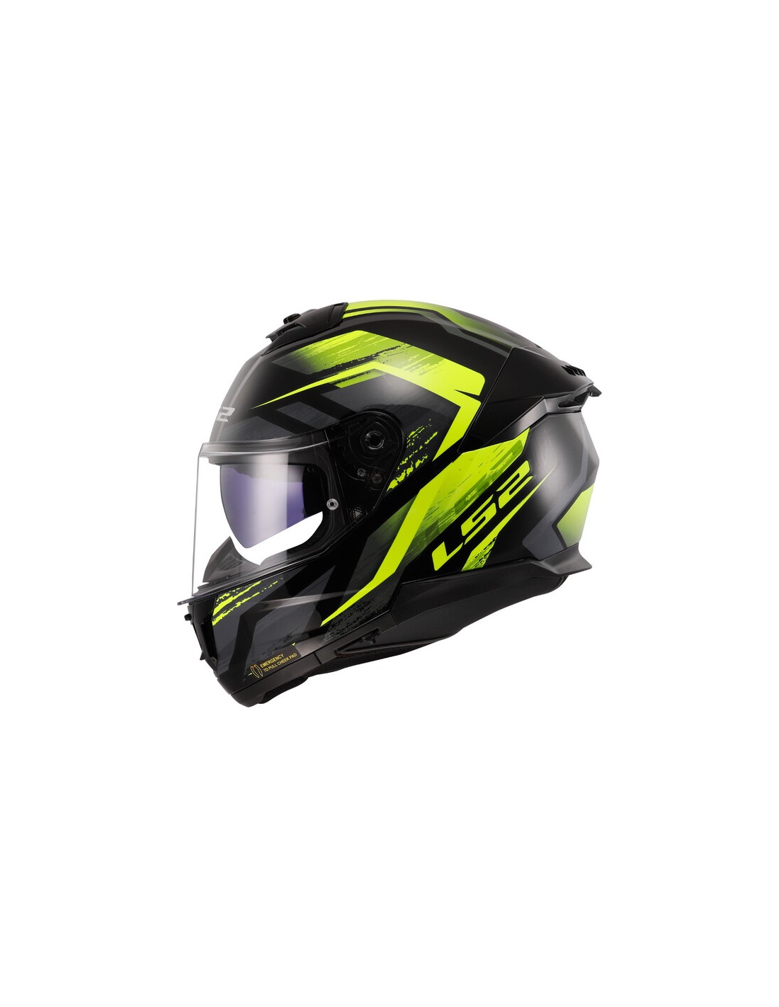 Šalmas LS2 STREAM II FURY BLACK H-V YELLOW-06 L — nuotrauka 1