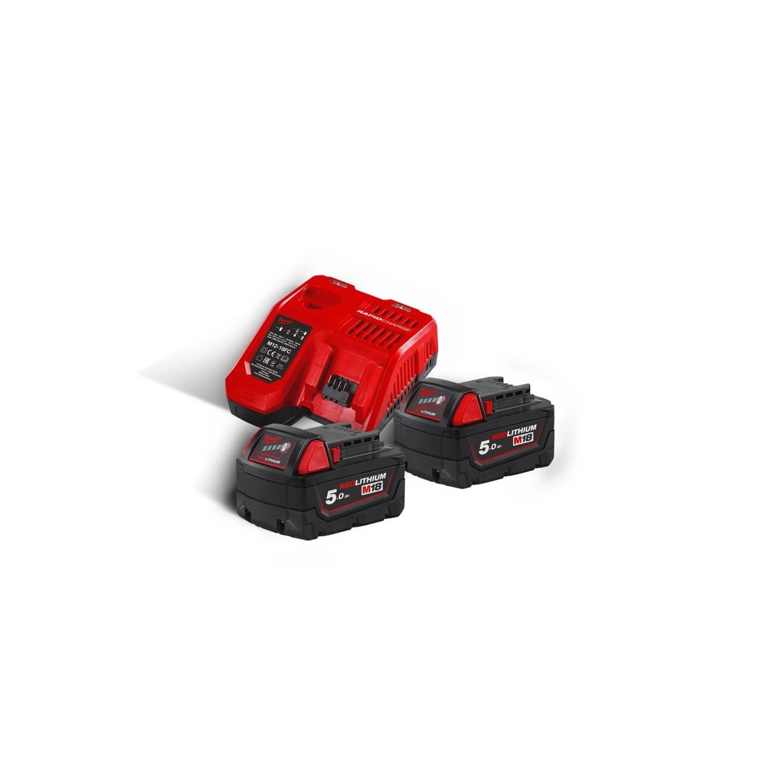 Akumuliatorių ir įkroviklio komplektas M18NRG-502 MILWAUKEE — nuotrauka 1