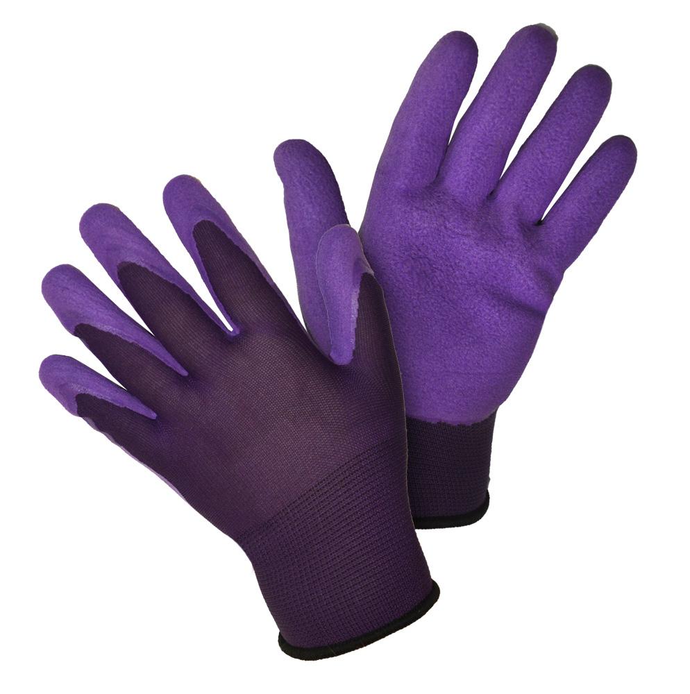 Pirštinės aplietos minkštu violetiniu lateksu — nuotrauka 1