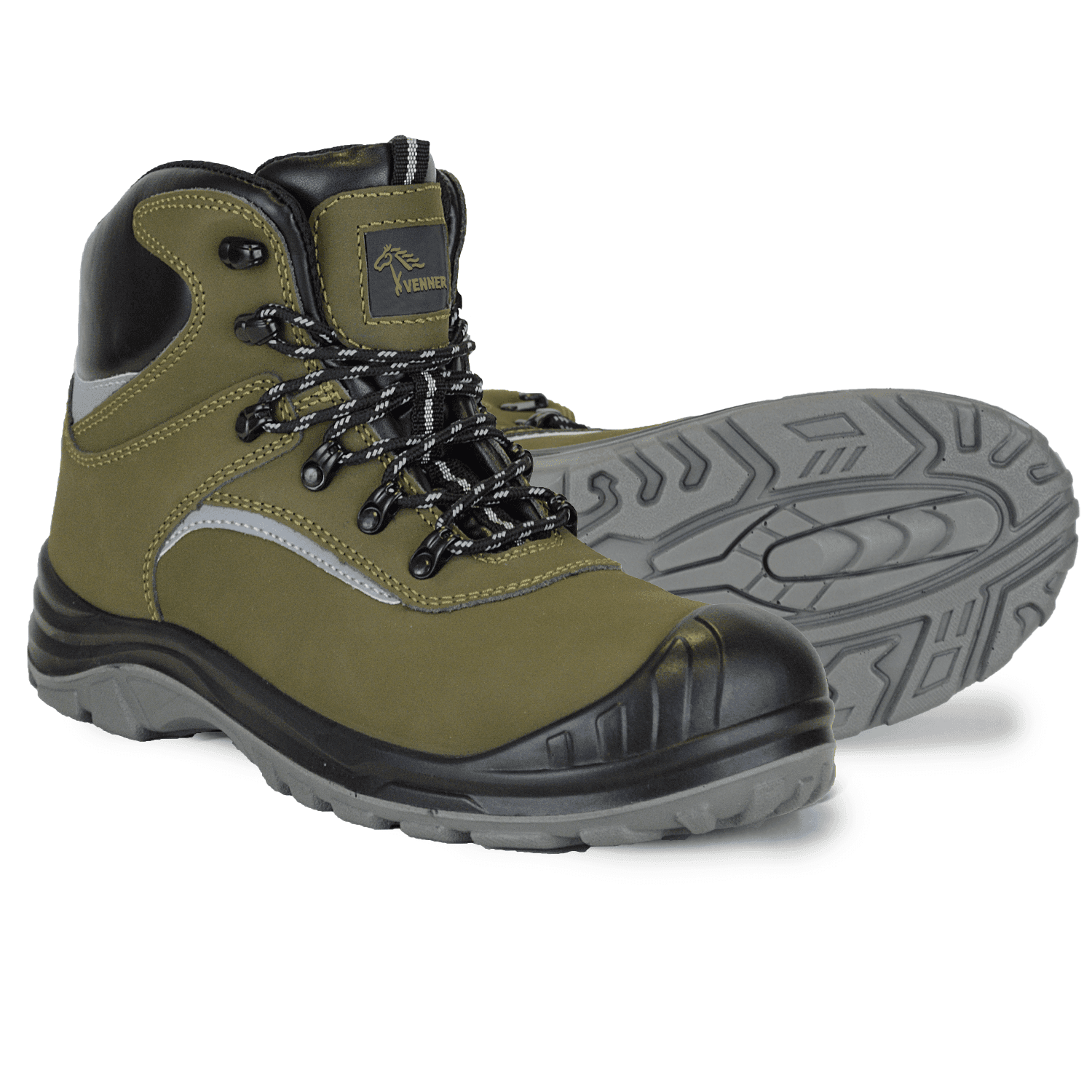 Khaki Nubuck Leather Work Boots S3