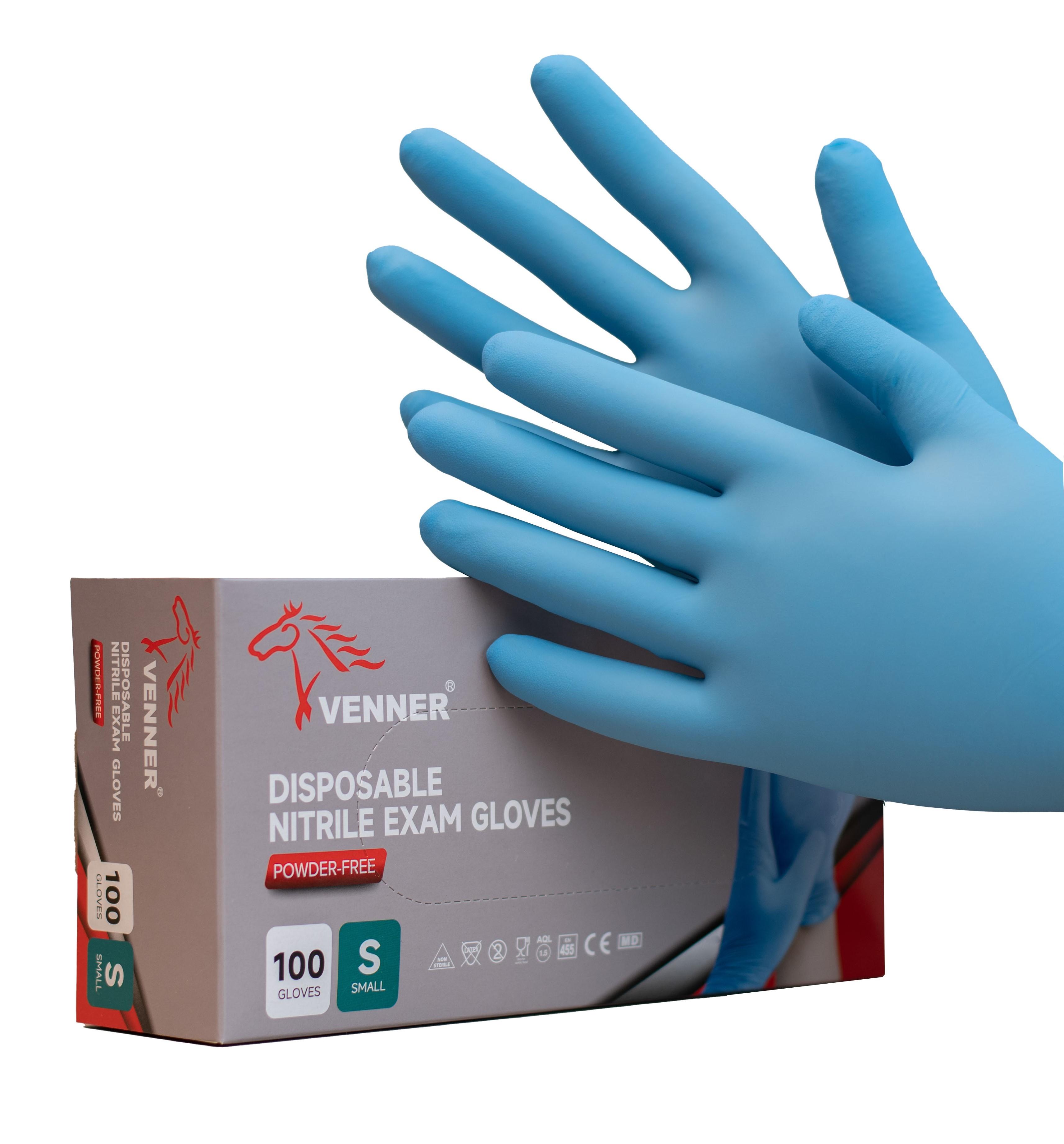 Vienkartinės mėlynos spalvos nitrilinės pirštinės 3.5g (100vnt.)