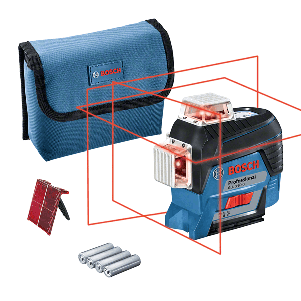 Linijinis lazerinis nivelyras vidaus darbams BOSCH GLL 3-80CG (raudonas)