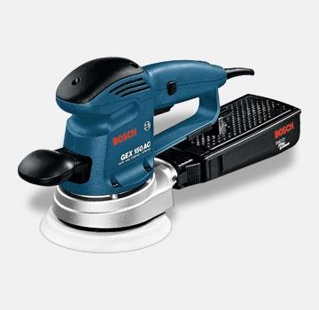 Šlifuoklis ekscentrinis BOSCH GEX 150 Turbo, MAKITA BO 6030