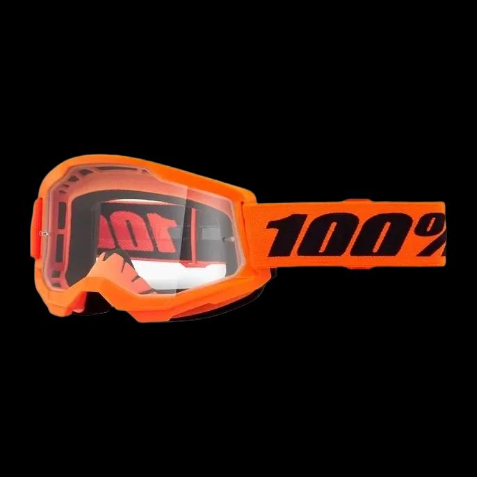 Motociklininkų M/X akiniai 100% STRATA 2 NEON ORG CLR