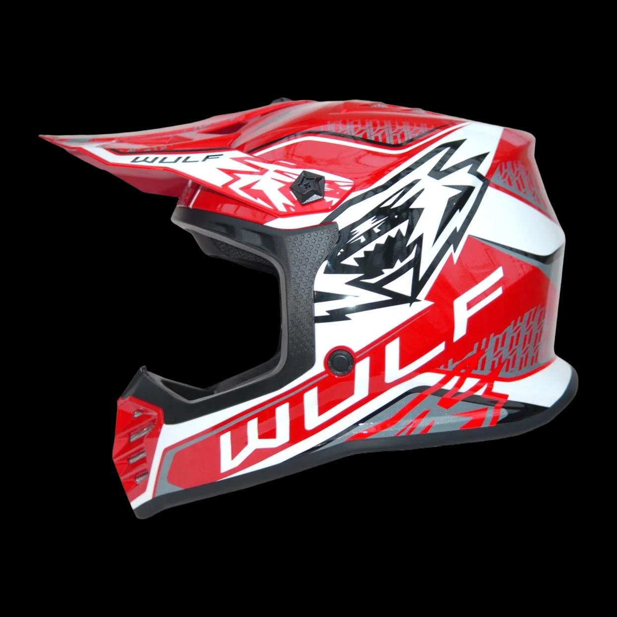 Šalmas M/X WULFSPORT OFFROAD AIR-X vaikiškas raudonas L — nuotrauka 1